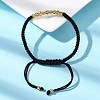 Polyester Cord Braided Bead Bracelets for Women BJEW-L698-01G-10-2