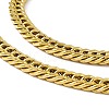 PVD Vacuum Plating 201 Stainless Steel Cuban Link Chain Necklace with 304 Stainless Steel Clasps for Men Women NJEW-M194-01B-G-2