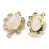 Natural Quartz Crystal Faceted Oval Connector Charms G-G181-06G-08-2