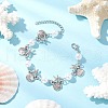 Ocean Series Alloy Shape Shell & Starfish Link Bracelets BJEW-JB11840-01-1
