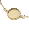 2Pcs 2 Colors 304 Stainless Steel Round Cabochon Setting Bracelets BJEW-JB11091-4