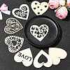40Pcs 8 Style Wedding Theme Unfinished Wood Heart Pendant Decorations WOOD-CJ0002-06-5