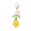 Flower Bud Glass Pearl & Seed Beads Pendant Decorations HJEW-MZ00275-03-2