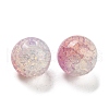 Transparent Spray Painting Crackle Glass Beads GLAA-L046-01A-06-2