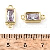 Brass Pave Glass Rectangle Connector Charms KK-H002-06G-04-2