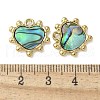 304 Stainless Steel Natural Paua Shell/White Shell Pendants STAS-U037-06G-01-3
