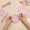 DIY Sew on PU Leather Daisy Flower Pattern Round Multi-Use Crossbody/Shoulder Bag Making Kits DIY-WH0297-56B-3