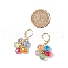 Glass & Glass Seed Beads Flower Pendant Necklaces & Hoop Earrings Sets SJEW-MZ00012-11