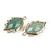 Natural Green Strawberry Quartz Faceted Leaf Pendants G-I375-04G-15-2