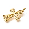 Brass Micro Pave Cubic Zirconia Pendants KK-B128-11G-02-2