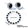 Vintage Elegant Brass Cubic Zirconia Stud Earring & Bracelets Set HH8827-3-2