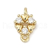 Brass Micro Pave Clear Cubic Zirconia Connector Charms KK-Z094-08G-01-1