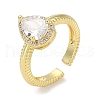Rack Plating Brass Micro Pave Cubic Zirconia Cuff Finger Rings for Women RJEW-C114-21F-G-1