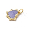 Brass Pave Cubic Zirconia with Enamel Charms KK-Q098-20G-A-2