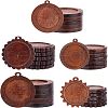 SUPERFINDINGS 30Pcs 5 Style Wooden Pendant Cabochon Settings WOOD-FH0001-95-1