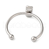 Non-Tarnish 304 Stainless Steel Open Cuff Ring Components X-STAS-I306-02P-3