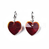 Faceted Transparent Glass Charms GLAA-T024-04H-2