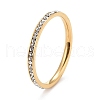 304 Stainless Steel Rhinestone Rings STAS-D178-02G-05-1