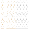 Unicraftale 48Pcs 12 Styles 304 Stainless Steel Wire Pendants STAS-UN0023-06-1