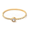 Flat Round Cubic Zirconia Bangles BJEW-F474-24G-2