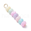 Macaron Color Dyed Natural Freshwater Shell Rondelle Beaded Pendants PALLOY-JF03706-01-4