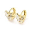 Butterfly Real 18K Gold Plated Brass Hoop Earrings EJEW-L269-083G-01-1
