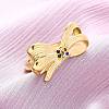 304 Stainless Steel with Rhinestone Adjustable Cuff Rings RJEW-Q020-18G-1