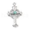 Alloy & Synthetic Turquoise Big Pendants FIND-U006-15P-04-1