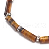 Natural Tiger Eye Column Beaded Stretch Bracelet BJEW-JB08989-04-4