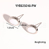 Stainless Steel White Enamel Oval Stud Earrings for Women PG1145-7-1