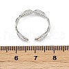 Brass Adjustable Cuff Rings for Women RJEW-B132-02A-P-5