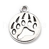 Dog Paw Prints Tibetan Style Alloy Pendant Enamel Settings TIBE-XCP0000-14AS-RS-2