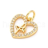 Brass Micro Pave Cubic Zirconia Pendants KK-D325-40G-2