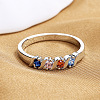 Brass Micro Pave Cubic Zirconia Finger Rings for Women FS-WG973B3-03-3