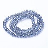 Electroplate Transparent Glass Beads Strands EGLA-A034-T6mm-Y04-2