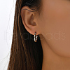 Fashionable Unique Design Stainless Steel Twist Hoop Earrings TL6585-4