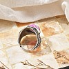 Natural Banded Agate Adjustable Rings RJEW-I108-03AS-13-3