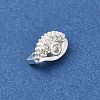 Rack Plating Brass Clear Cubic Zirconia Eye Spacer Bars KK-F883-17S-2