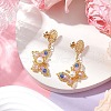 Glass Seed Beads Butterfly Stud Earrings EJEW-MZ00271-03-2