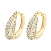 Brass Micro Pave Clear Cubic Zirconia Hoop Earrings for Women EJEW-S228-07G-1