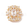 Brass Micro Pave Cubic Zirconia Beads with Glass KK-B100-075G-01-1