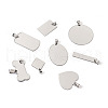 Cheriswelry 32Pcs 8 Style 201 Stainless Steel Stamping Blank Tag Pendants STAS-CW0001-10-13