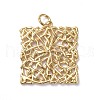 Brass Filigree Pendants ZIRC-G160-40G-1