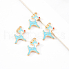 20Pcs Light Gold Alloy Enamel Pendants ENAM-YW0001-73B-1