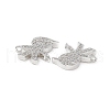 Brass Micro Pave Clear Cubic Zirconia Connetor Charms KK-E068-VB030-3