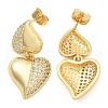 Rack Plating Brass Micro Pave Clear Cubic Zirconia Stud Earrings for Women EJEW-C125-21C-G-4