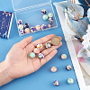 SUNNYCLUE 30Pcs 5 Styles Round with Flower Food Grade Eco-Friendly Silicone Beads SIL-SC0002-02-3