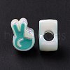 UV Plating Rainbow Iridescent Acrylic European Beads SACR-E009-33-4