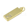 Brass Micro Pave Clear Cubic Zirconia Pendants KK-P266-06G-Z-2