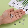 Eco-Friendly 6-Petal Flower Brass Micro Pave Cubic Zirconia Bead Caps ZIRC-M098-01P-FF-5